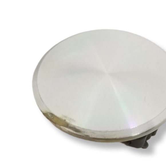 1960s RAINBOW DIFFRACTION DISK SILVERTONE BROOCH & CLIP ON EARRINGS SET - Picture 4 of 4